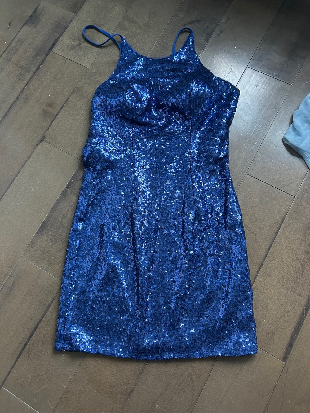 Royal Blue Sequin Spaghetti Strap Homecoming/Cocktail Dress